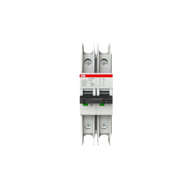 Abb Circuit Breaker, SU202 Series, 8A, 2 Pole, 400/440V AC, 10kA, C Curve SU202M-C8 - main